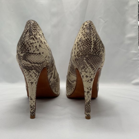 SIBYL VANE Snakeskin Pumps / Python Snake Skin Stiletto Heels Sybil Sz 10 - Picture 5 of 16